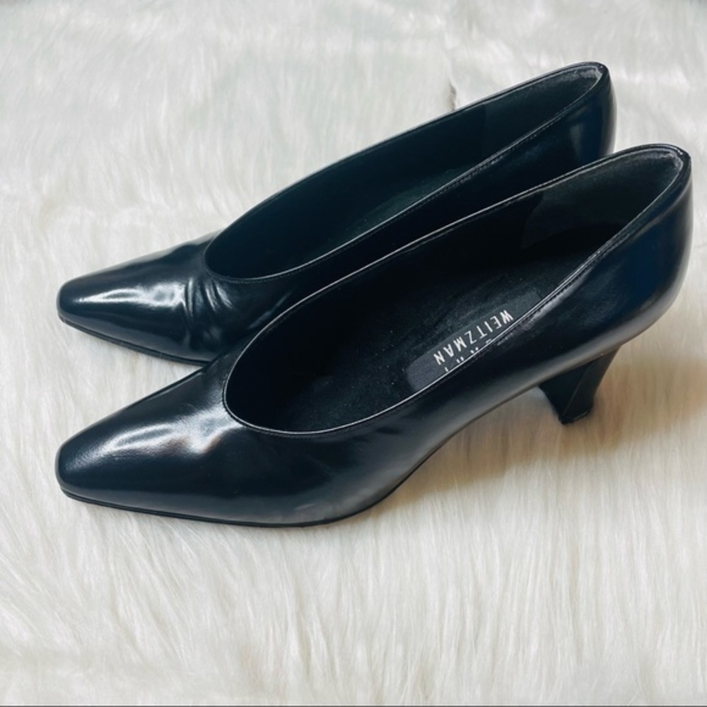 Vintage Stuart Weitzman Black Leather Heels